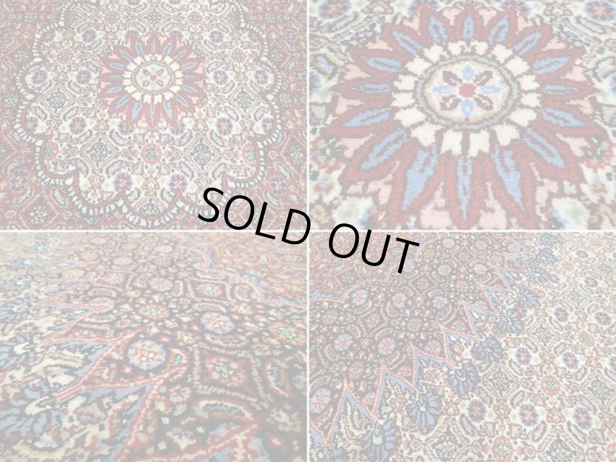 画像17: 新品 ペルシャ 絨毯 ムード 3.8m リビング ダイニング サイズ 388 x 290 cm 89 ウール シルク 手織り ラグ ハンドメイド カーペット 敷物 クリーム 紺 エンジ 弾力ある柔らかな毛足 10畳程度のお部屋にお勧め (17)