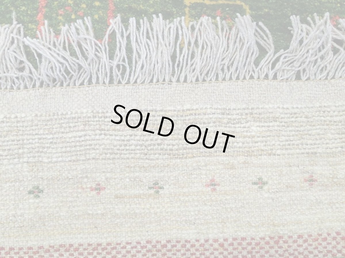 画像19: 新品 ペルシャ ギャッベ 1.3m アクセント サイズ 125 x 92 cm n213 ハンドメイド ギャベ 手織り トライバル ラグ 天然 ウール 敷物 マット カーペット クリーム 緑 赤 子供部屋や玄関マットにも (19)