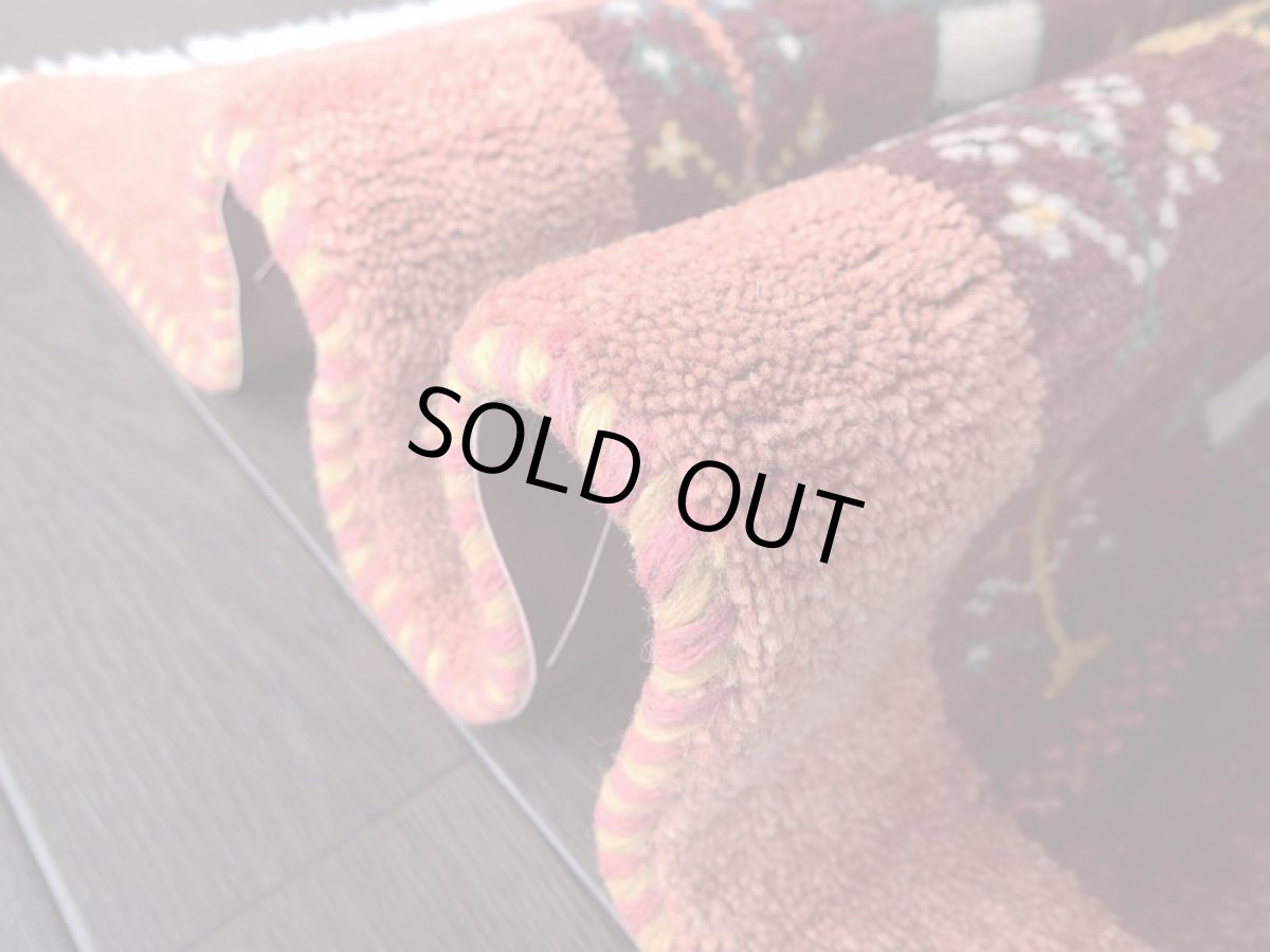 画像14: 新品 ペルシャ ギャッベ 玄関 マット サイズ 87 x 57 cm G67 ハンドメイド ギャベ 手織り トライバル ラグ 天然 ウール 敷物 カーペット 鹿 動物 生命の木 エンジ ワインレッド 子供部屋や玄関ドアマットのアクセントに (14)