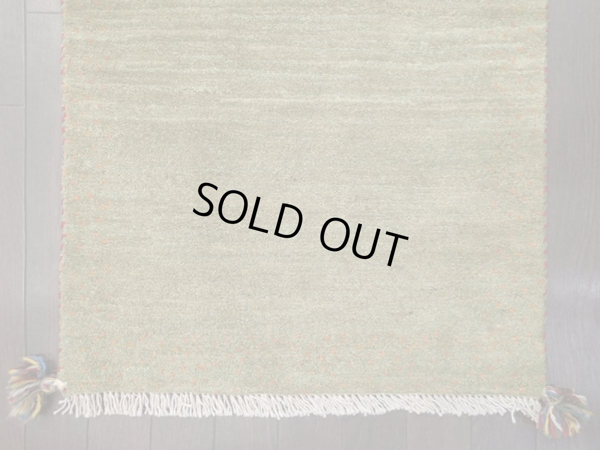 画像7: 新品 ペルシャ ギャッベ 玄関 マット 90cm サイズ 89 x 56 cm No.C72 肉厚 ウール ハンドメイド ギャベ 手織り トライバル ラグ 天然 敷物 カーペット 緑 オレンジ ドット 玄関ドアマットのアクセントに n-c72-089056sa001 (7)