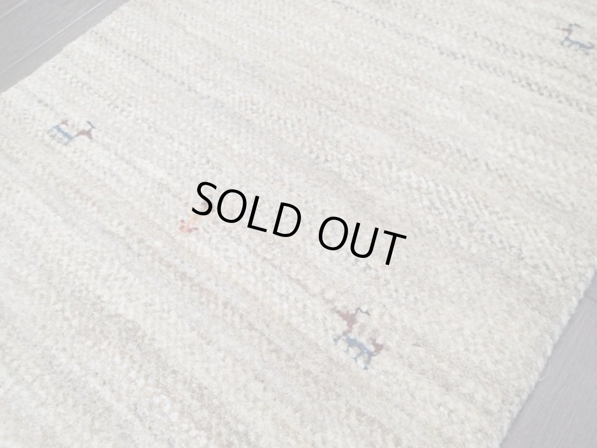 画像10: 新品 ペルシャ ギャッベ 玄関 マット 90cm サイズ 90 x 52 cm C80 肉厚 ウール ハンドメイド ギャベ 手織り トライバル ラグ 天然 敷物 カーペット クリーム 玄関ドアマットのアクセントに (10)