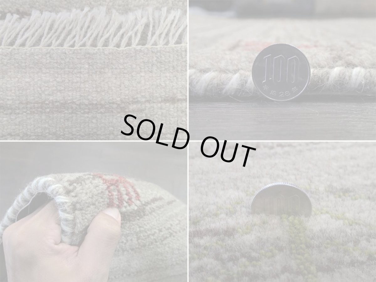 画像19: 新品 ペルシャ ギャッベ 玄関 マット 90cm サイズ 91 x 61 cm C86 肉厚 ウール ハンドメイド ギャベ 手織り トライバル ラグ 天然 敷物 カーペット 灰 鹿 生命の木 玄関ドアマットのアクセントに n-c86-091061sa001 (19)