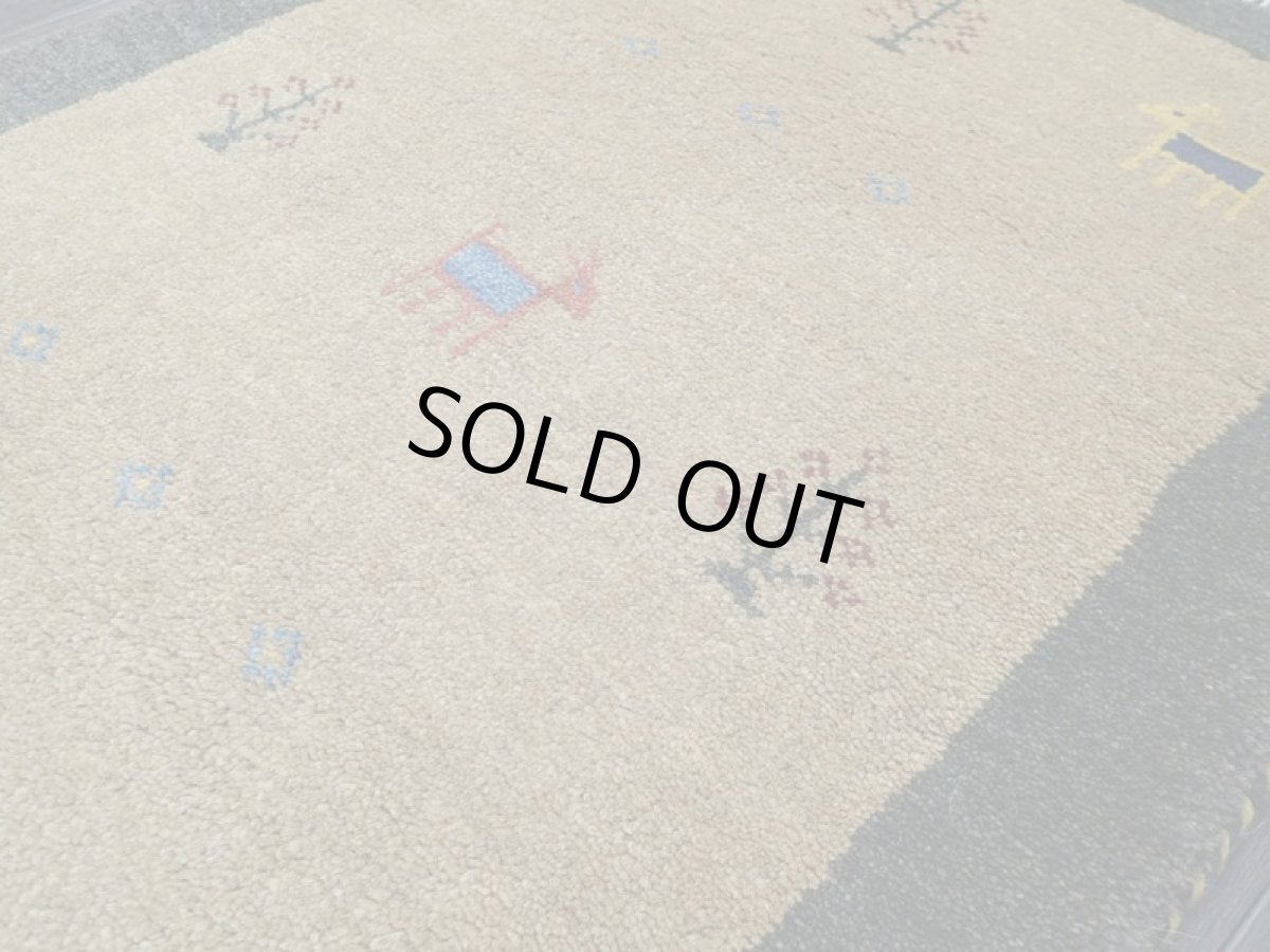 画像10: 新品 ペルシャ ギャッベ 玄関 マット 90cm サイズ 88 x 63 cm 64 肉厚 ウール ハンドメイド ギャベ 手織り トライバル ラグ 天然 敷物 カーペット 深緑 黄土色 玄関ドアマットのアクセントに (10)