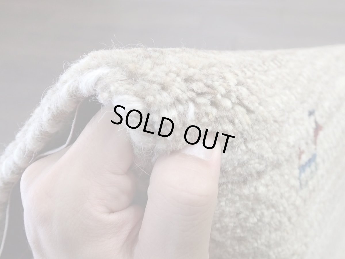 画像12: 新品 ペルシャ ギャッベ 玄関 マット 90cm サイズ 90 x 52 cm C80 肉厚 ウール ハンドメイド ギャベ 手織り トライバル ラグ 天然 敷物 カーペット クリーム 玄関ドアマットのアクセントに (12)