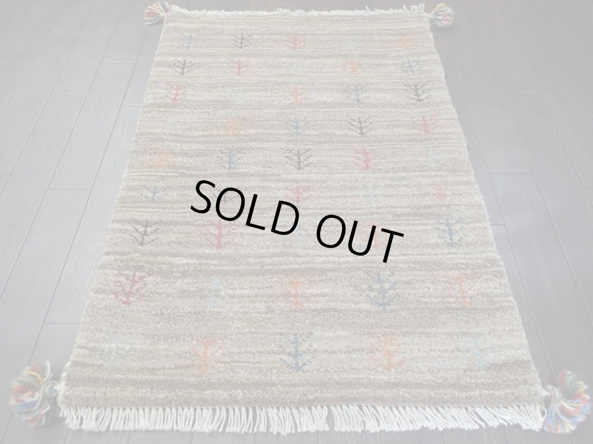 画像6: 新品 ペルシャ ギャッベ 玄関 マット 90cm サイズ 87 x 60 cm C97 肉厚 ウール ハンドメイド ギャベ 手織り トライバル ラグ 天然 敷物 カーペット 茶 灰 マルチカラー 生命の木 玄関ドアマットのアクセントに (6)