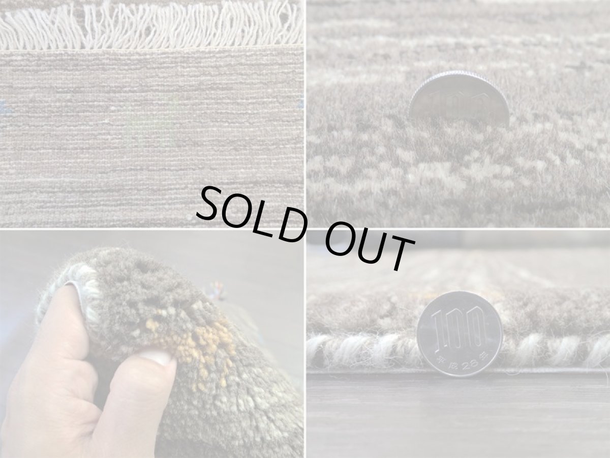 画像20: 新品 ペルシャ ギャッベ 玄関 マット 90cm サイズ 80 x 64 cm C99 肉厚 ウール ハンドメイド ギャベ 手織り トライバル ラグ 天然 敷物 カーペット 茶 灰 マルチカラー 鹿 玄関ドアマットのアクセントに (20)