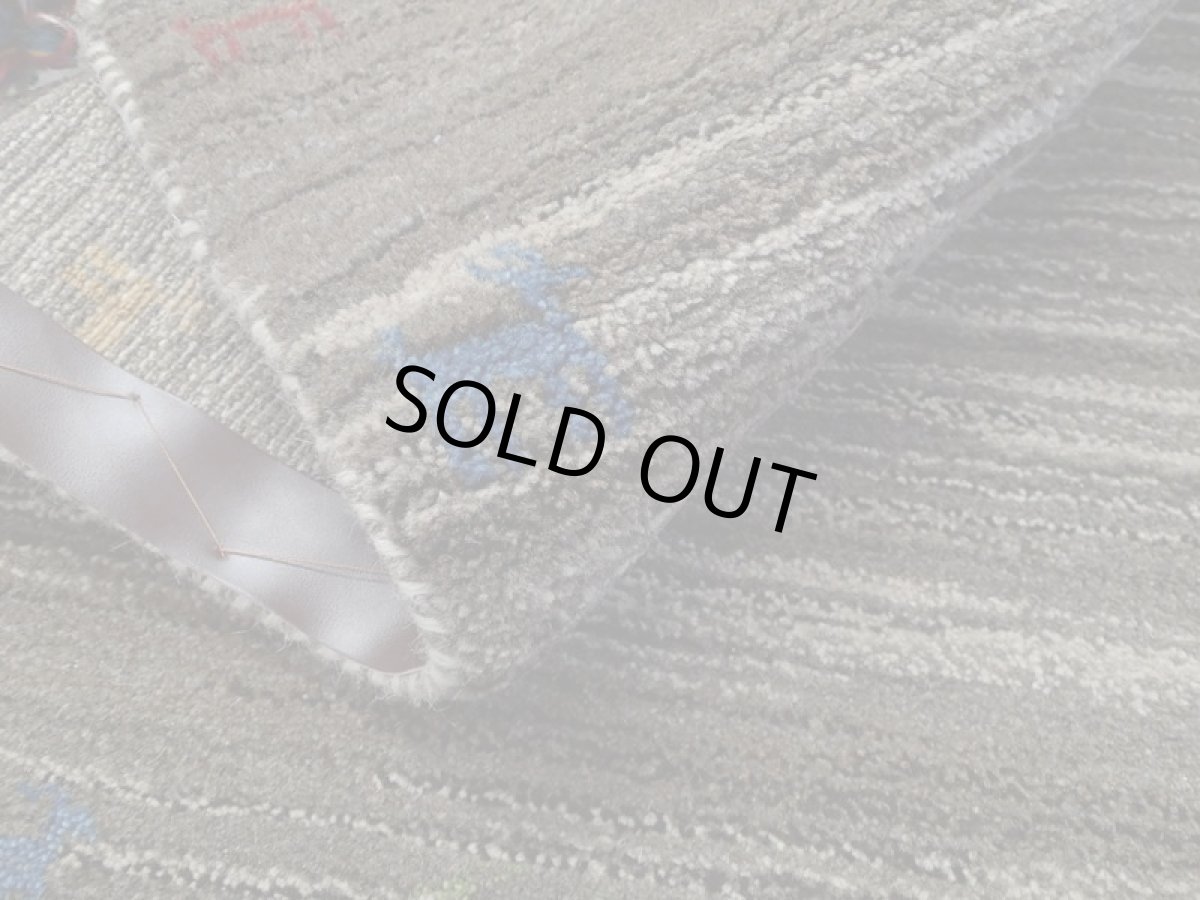 画像16: 新品 ペルシャ ギャッベ 玄関 マット 90cm サイズ 80 x 64 cm C99 肉厚 ウール ハンドメイド ギャベ 手織り トライバル ラグ 天然 敷物 カーペット 茶 灰 マルチカラー 鹿 玄関ドアマットのアクセントに (16)