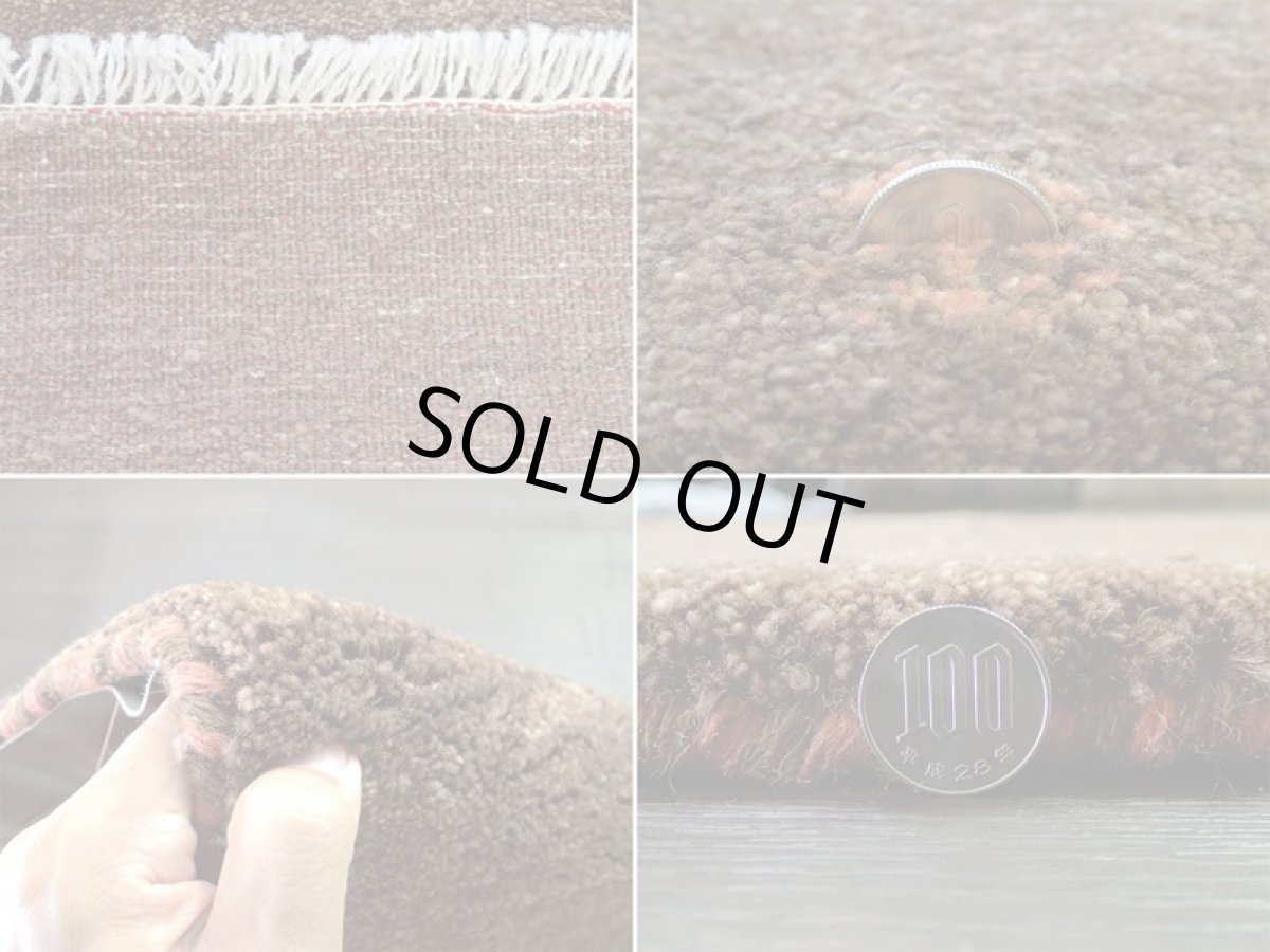 画像20: 新品 ペルシャ ギャッベ 玄関 マット 90cm サイズ 86 x 59 cm C95 肉厚 ウール ハンドメイド ギャベ 手織り トライバル ラグ 天然 敷物 カーペット 茶 オレンジ 鹿 生命の木 玄関ドアマットのアクセントに (20)