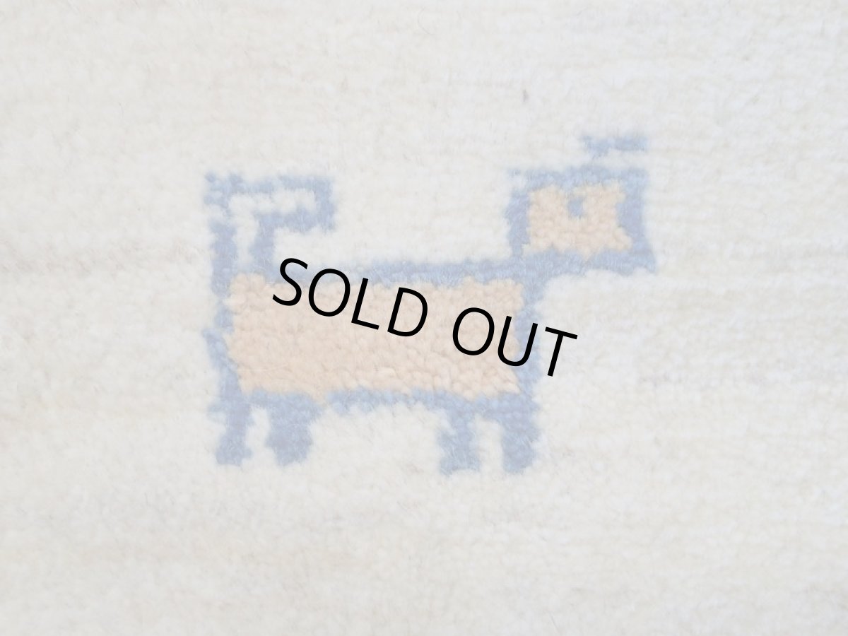 画像13: 新品 ペルシャ ギャッベ 玄関 マット 90cm サイズ 91 x 61 cm C104 肉厚 ウール ハンドメイド ギャベ 手織り トライバル ラグ 天然 敷物 カーペット クリーム 灰 動物 生命の樹 玄関ドアマットのアクセントに (13)