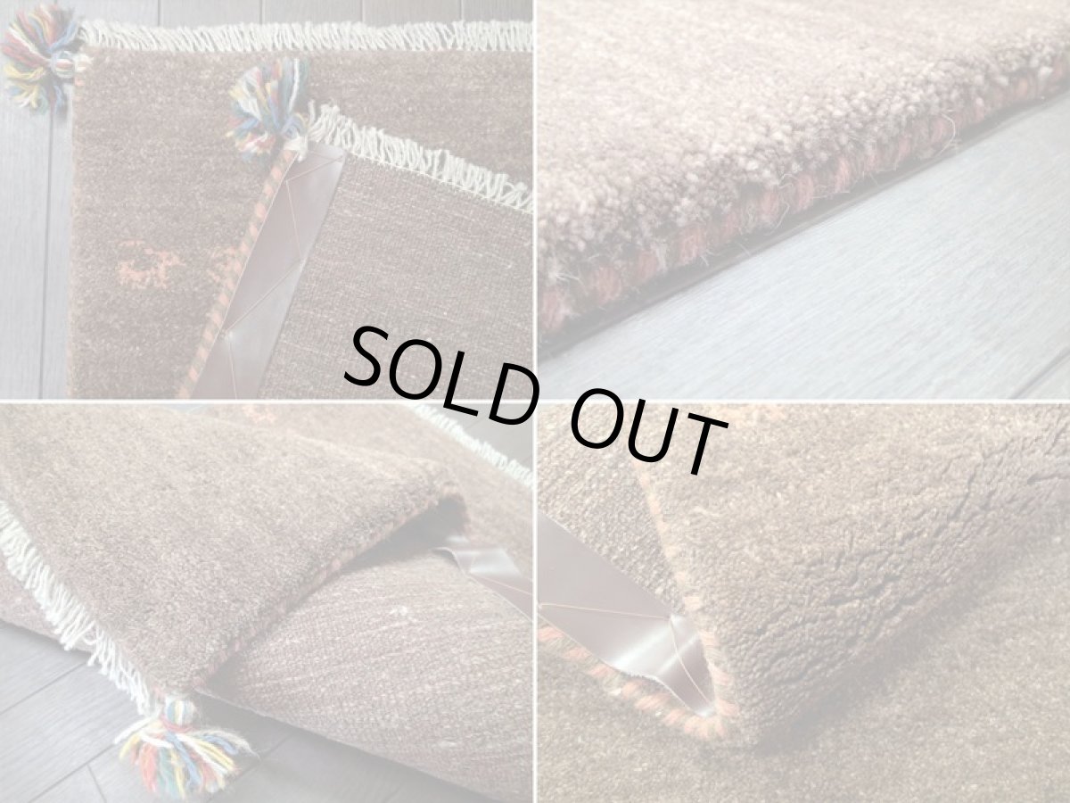 画像19: 新品 ペルシャ ギャッベ 玄関 マット 90cm サイズ 86 x 59 cm C95 肉厚 ウール ハンドメイド ギャベ 手織り トライバル ラグ 天然 敷物 カーペット 茶 オレンジ 鹿 生命の木 玄関ドアマットのアクセントに (19)