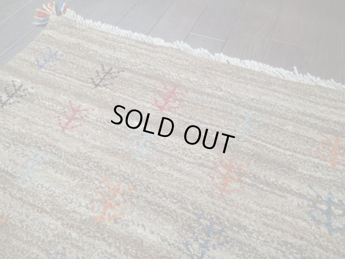 画像10: 新品 ペルシャ ギャッベ 玄関 マット 90cm サイズ 87 x 60 cm C97 肉厚 ウール ハンドメイド ギャベ 手織り トライバル ラグ 天然 敷物 カーペット 茶 灰 マルチカラー 生命の木 玄関ドアマットのアクセントに (10)