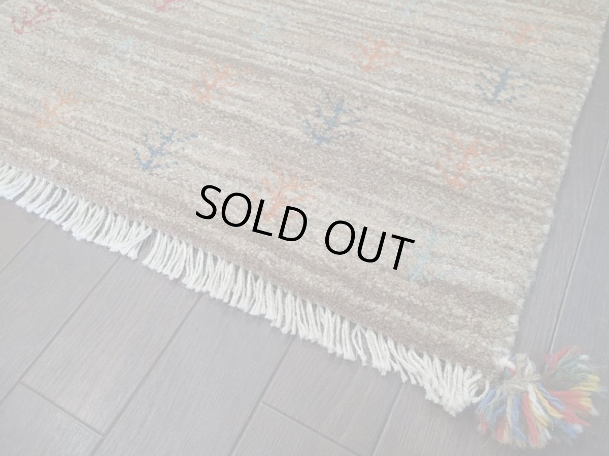 画像12: 新品 ペルシャ ギャッベ 玄関 マット 90cm サイズ 87 x 60 cm C97 肉厚 ウール ハンドメイド ギャベ 手織り トライバル ラグ 天然 敷物 カーペット 茶 灰 マルチカラー 生命の木 玄関ドアマットのアクセントに (12)