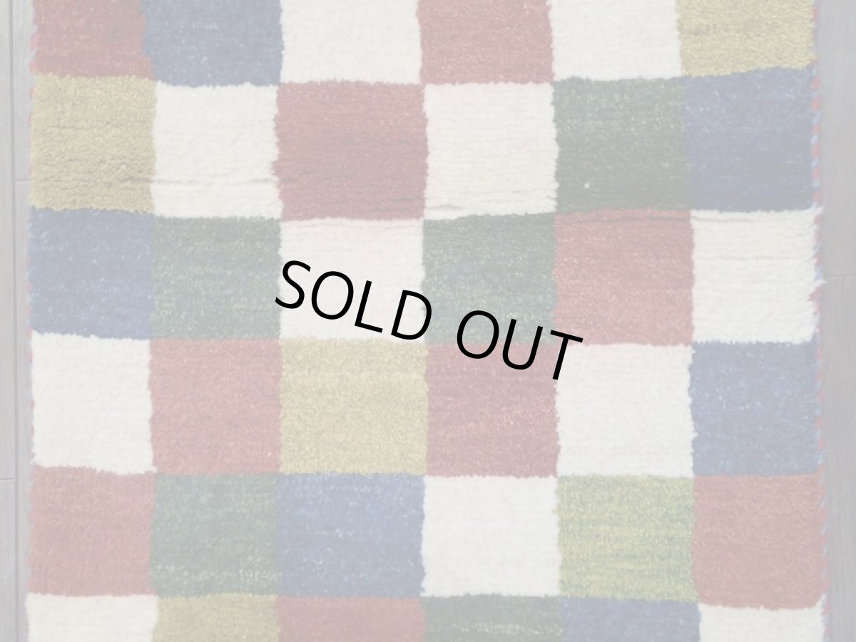 画像9: 新品 ペルシャ ギャッベ 玄関 マット 90cm サイズ 80 x 56 cm 200 肉厚 ウール ハンドメイド ギャベ 手織り トライバル ラグ 天然 敷物 カーペット マルチカラー ブロック 玄関ドアマットのアクセントに (9)