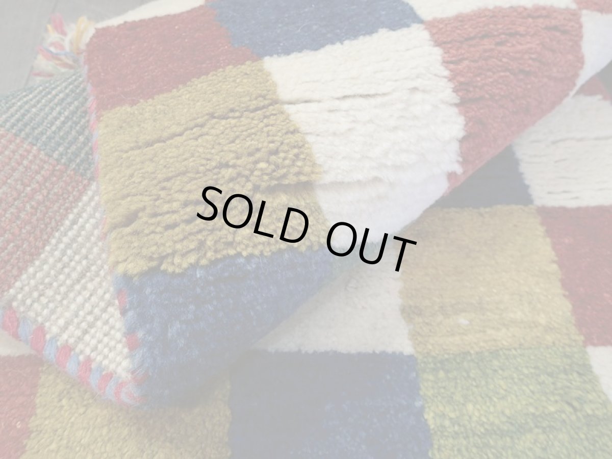 画像18: 新品 ペルシャ ギャッベ 玄関 マット 90cm サイズ 80 x 56 cm 200 肉厚 ウール ハンドメイド ギャベ 手織り トライバル ラグ 天然 敷物 カーペット マルチカラー ブロック 玄関ドアマットのアクセントに (18)