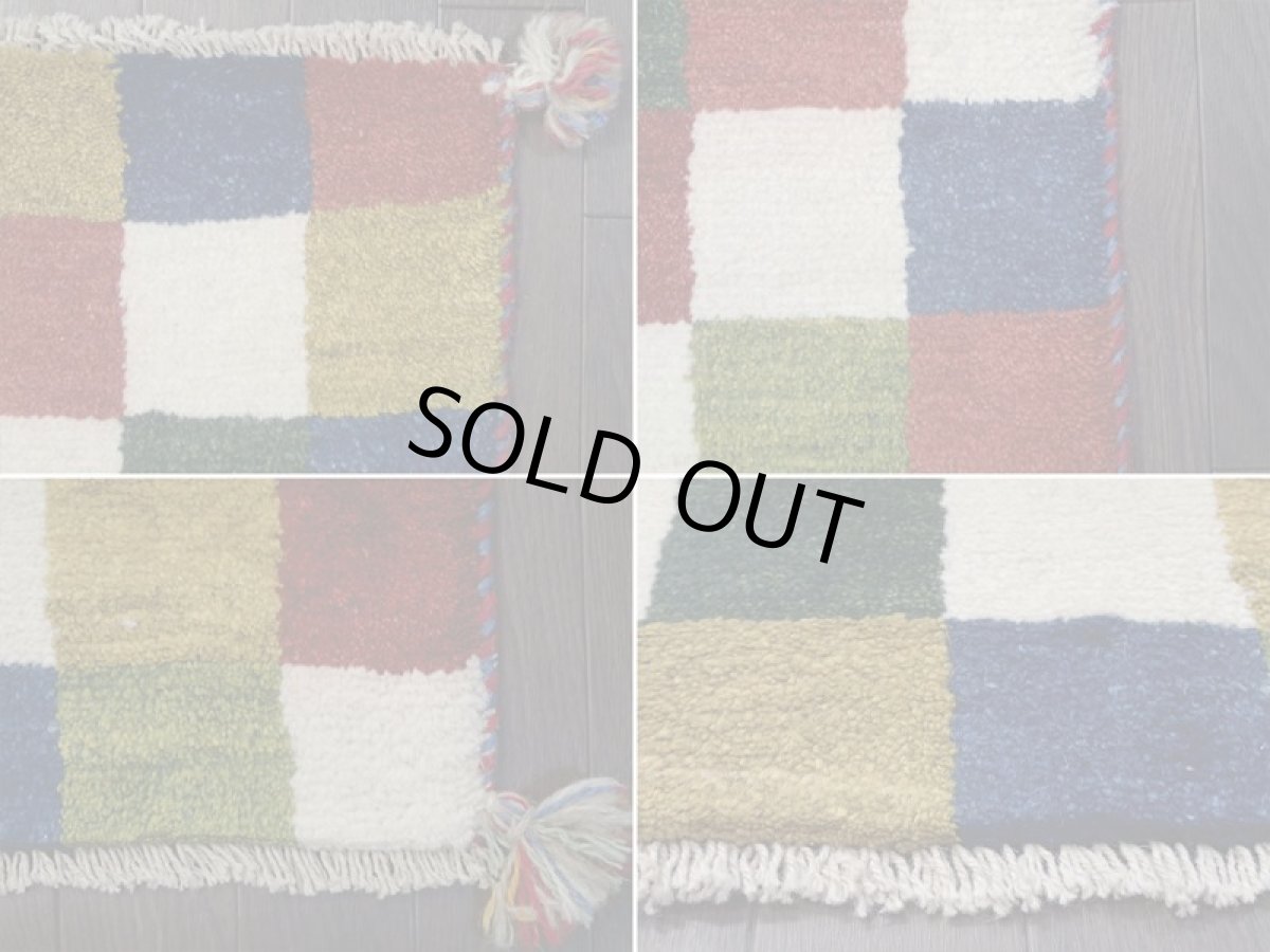 画像19: 新品 ペルシャ ギャッベ 玄関 マット 90cm サイズ 80 x 56 cm 200 肉厚 ウール ハンドメイド ギャベ 手織り トライバル ラグ 天然 敷物 カーペット マルチカラー ブロック 玄関ドアマットのアクセントに (19)