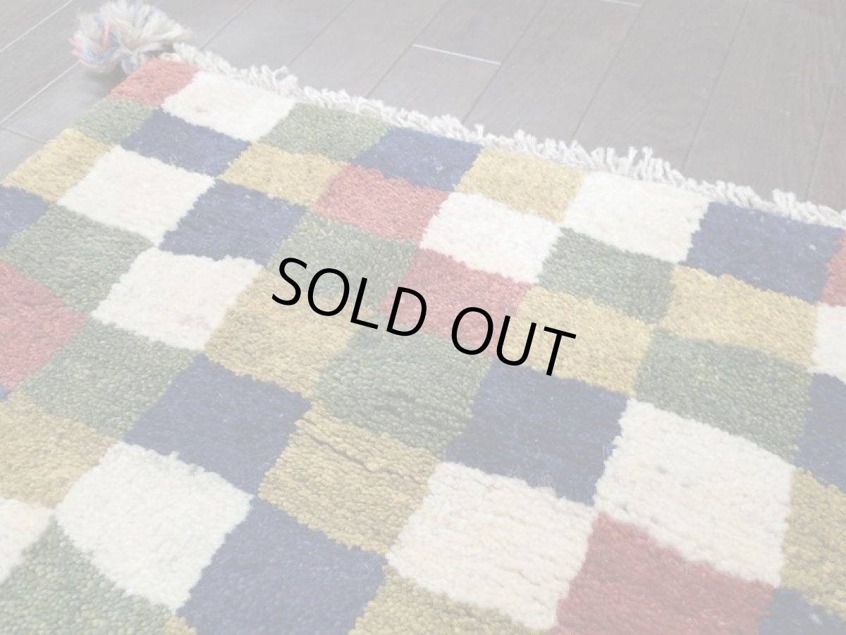 画像10: 新品 ペルシャ ギャッベ 玄関 マット 90cm サイズ 86 x 55 cm 201 肉厚 ウール ハンドメイド ギャベ 手織り トライバル ラグ 天然 敷物 カーペット マルチカラー ブロック 玄関ドアマットのアクセントに (10)