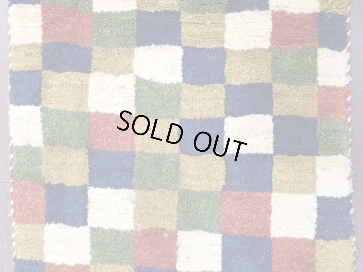 画像8: 新品 ペルシャ ギャッベ 玄関 マット 90cm サイズ 86 x 55 cm 201 肉厚 ウール ハンドメイド ギャベ 手織り トライバル ラグ 天然 敷物 カーペット マルチカラー ブロック 玄関ドアマットのアクセントに (8)