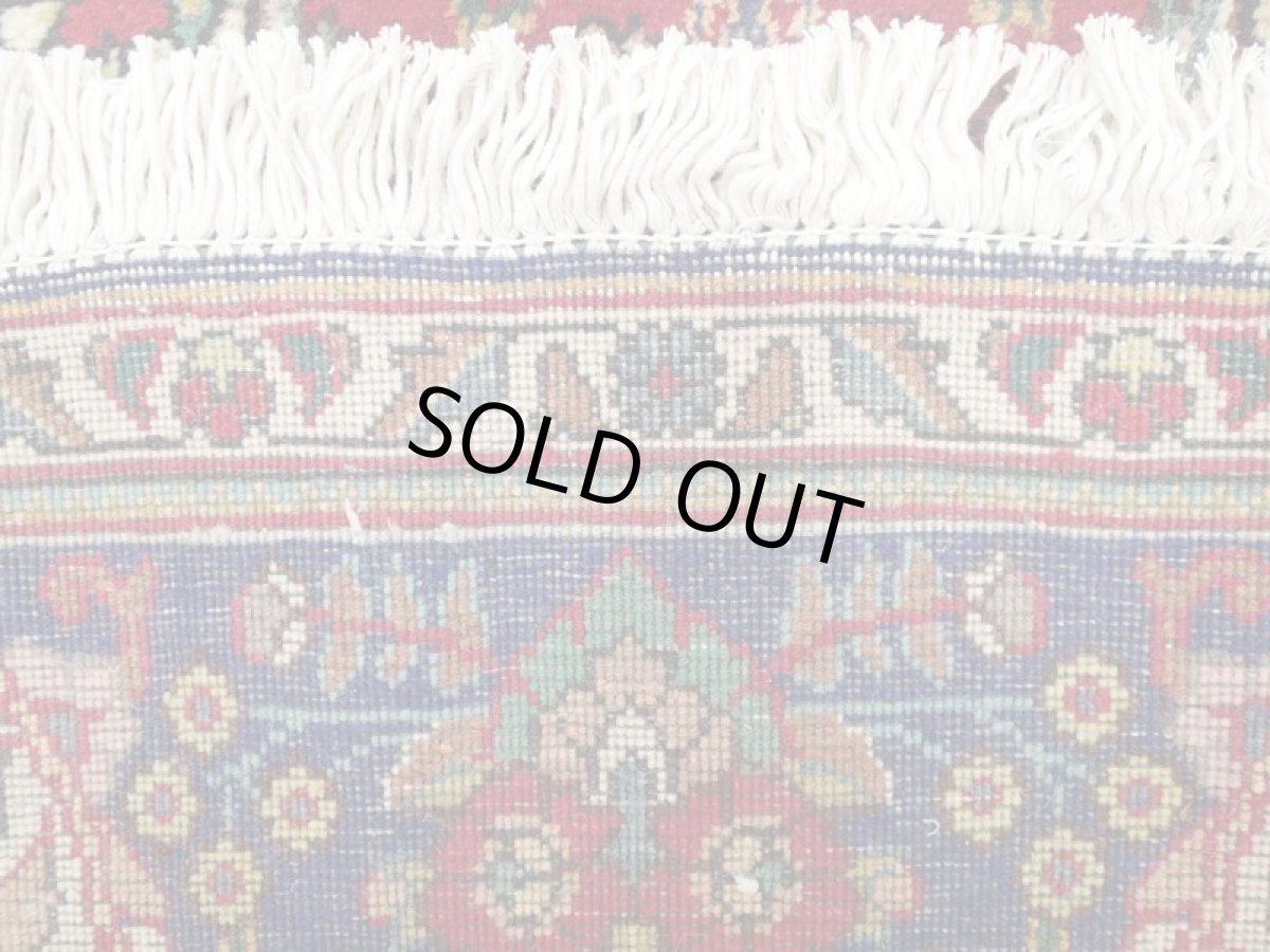 画像16: 良品 オールド ペルシャ 絨毯 タブリーズ リビング ダイニング 大判 3m 6畳 3人掛けソファ サイズ  302 x 209 cm z130 手織り トライバル ラグ 天然 ウール 敷物 マット カーペット 青 メダリオン 草木 花 柄 ヴィンテージ ビンテージ OLD (16)