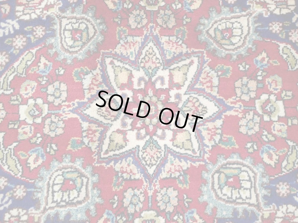 画像13: 良品 オールド ペルシャ 絨毯 タブリーズ リビング ダイニング 大判 3m 6畳 3人掛けソファ サイズ  302 x 209 cm z130 手織り トライバル ラグ 天然 ウール 敷物 マット カーペット 青 メダリオン 草木 花 柄 ヴィンテージ ビンテージ OLD (13)