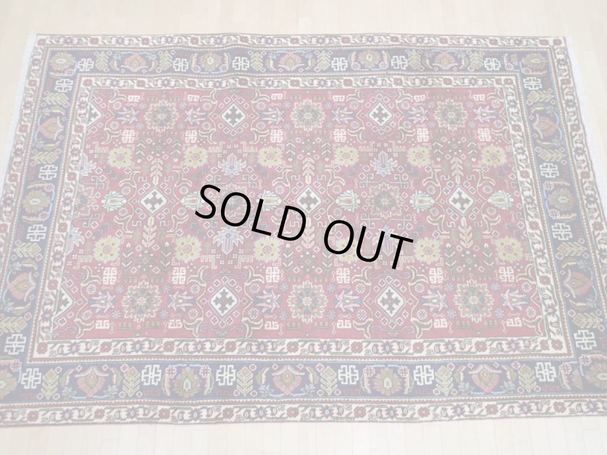 画像4: 良品 オールド ペルシャ 絨毯 タブリーズ リビング ダイニング 大判 3m 6畳 3人掛けソファ サイズ  297 x 205 cm z128 手織り トライバル ラグ 天然 ウール 敷物 マット カーペット 赤 メダリオン 草木 花 柄 ヴィンテージ ビンテージ OLD (4)