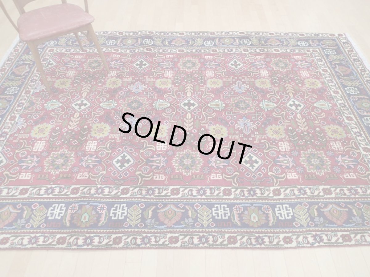 画像5: 良品 オールド ペルシャ 絨毯 タブリーズ リビング ダイニング 大判 3m 6畳 3人掛けソファ サイズ  297 x 205 cm z128 手織り トライバル ラグ 天然 ウール 敷物 マット カーペット 赤 メダリオン 草木 花 柄 ヴィンテージ ビンテージ OLD (5)