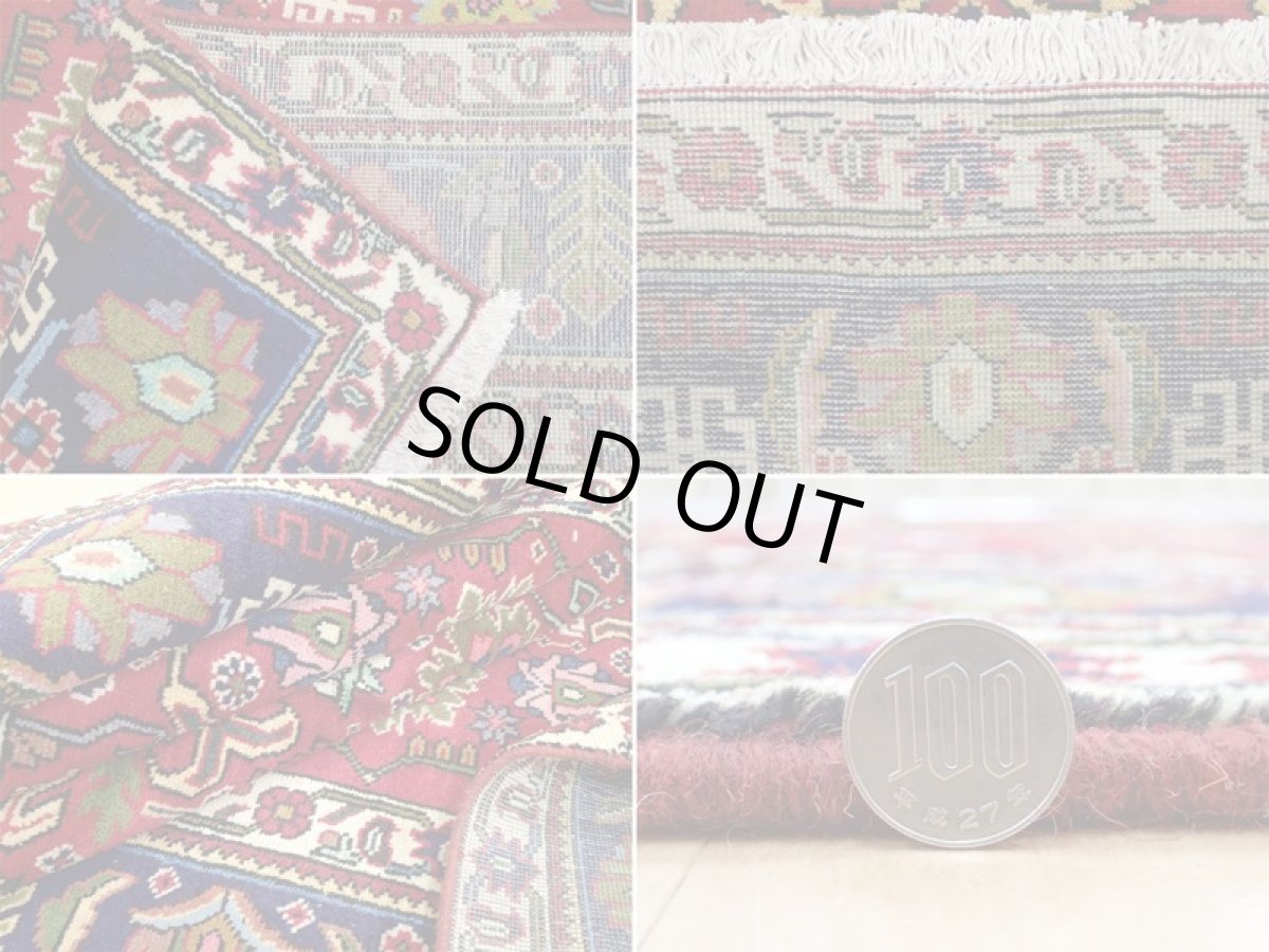 画像20: 良品 オールド ペルシャ 絨毯 タブリーズ リビング ダイニング 大判 3m 6畳 3人掛けソファ サイズ  297 x 205 cm z128 手織り トライバル ラグ 天然 ウール 敷物 マット カーペット 赤 メダリオン 草木 花 柄 ヴィンテージ ビンテージ OLD (20)