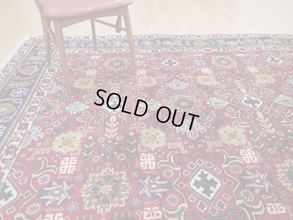 画像2: 良品 オールド ペルシャ 絨毯 タブリーズ リビング ダイニング 大判 3m 6畳 3人掛けソファ サイズ  297 x 205 cm z128 手織り トライバル ラグ 天然 ウール 敷物 マット カーペット 赤 メダリオン 草木 花 柄 ヴィンテージ ビンテージ OLD (2)