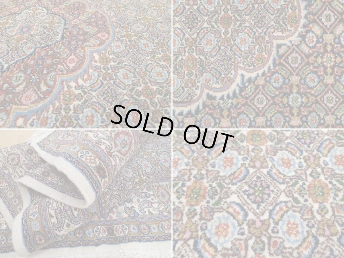 画像16: 新品 ペルシャ 絨毯 ビジャー(ムード) リビング センター サイズ 2m 6畳 2人掛け ソファ サイズ 200 x 147 cm z106 ウール シルク 天然 手織り トライバル ラグ 敷物 マット カーペット クリーム メダリオン マヒ 柄 ベッドサイドにもおすすめのサイズ (16)