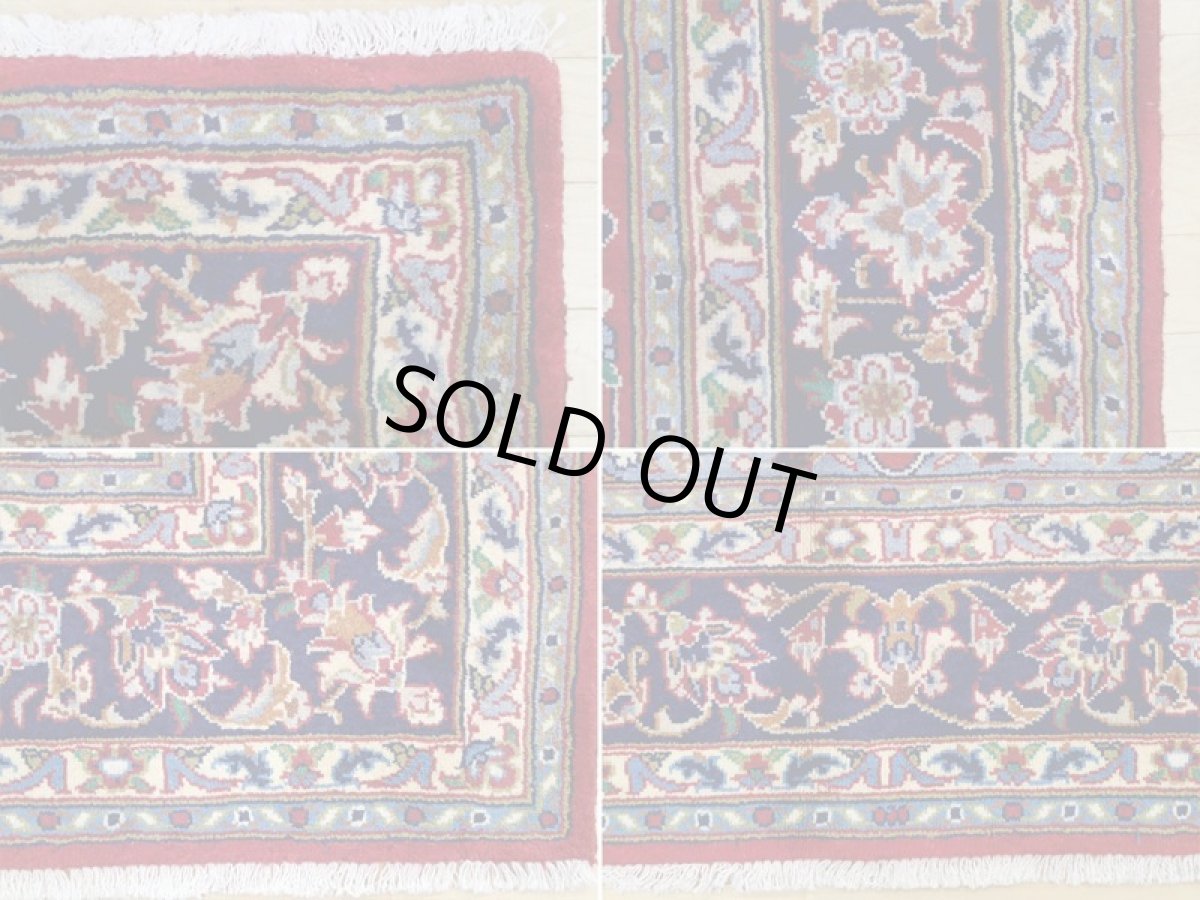 画像19: 美品 ペルシャ 絨毯 ナジャファバド リビング ダイニング 大判 3.2m 6畳 3人掛けソファ サイズ  317 x 205 cm z119 肉厚 天然 ウール 手織り トライバル ラグ 敷物 マット カーペット 赤 メダリオン 草木 花 柄 ヴィンテージ ビンテージ OLD (19)