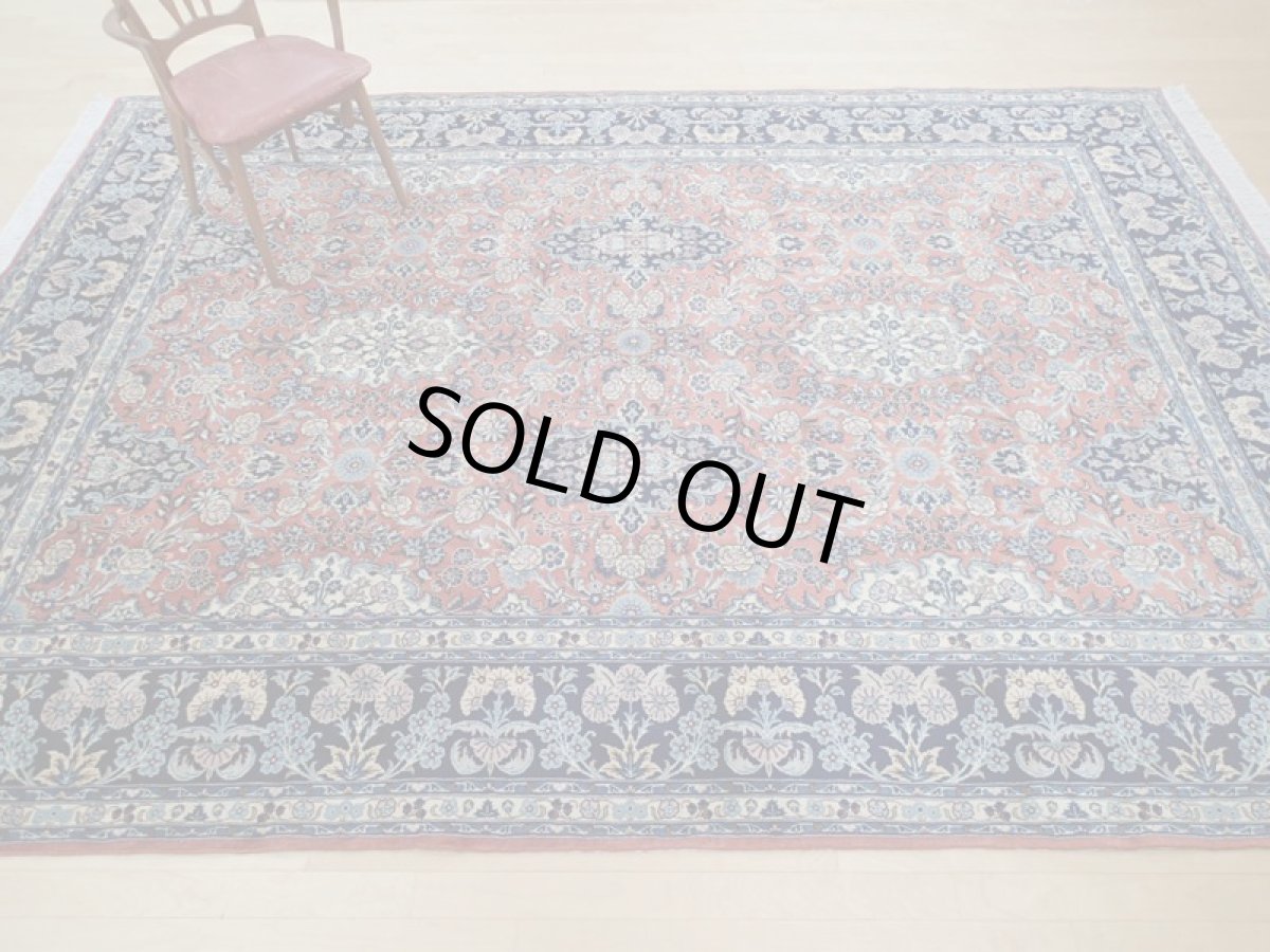 画像5: 新品 ペルシャ 絨毯 サルーク 3.5m リビング ダイニング 大判 6畳 3人掛けソファ サイズ 350 x 250 cm 111 ウール 手織り トライバル ラグ ハンドメイド マット カーペット 淡色 水色 赤 オレンジ 紺 (5)