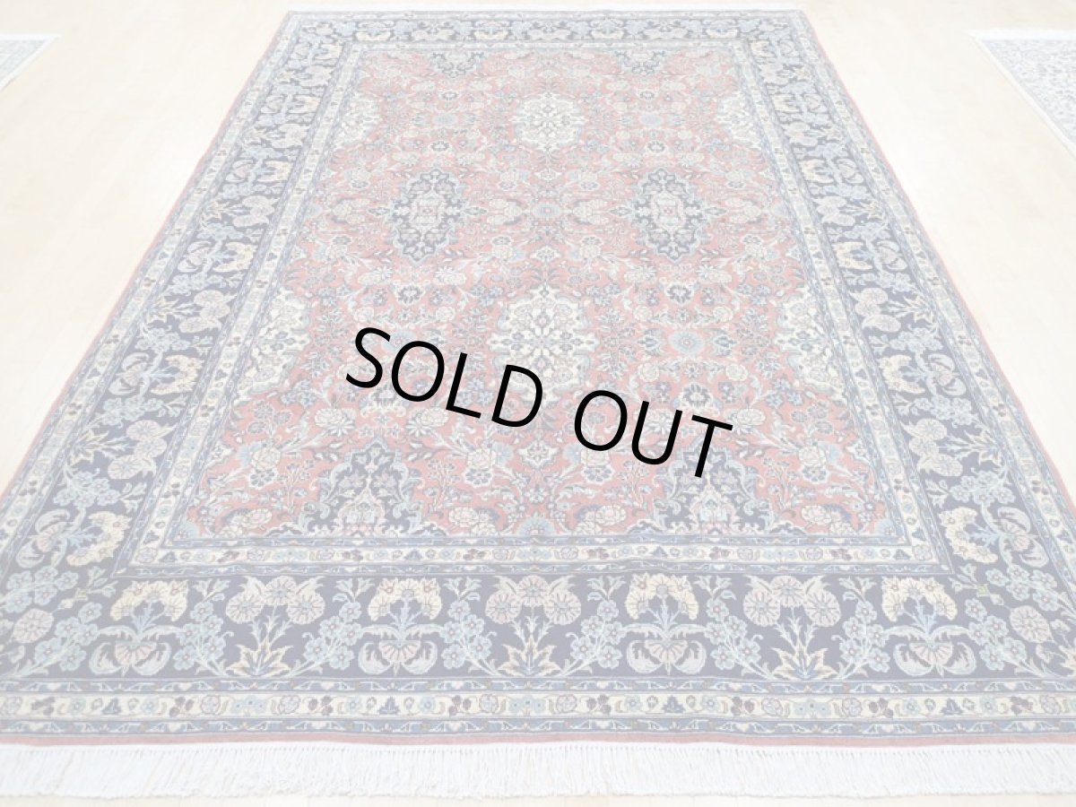 画像3: 新品 ペルシャ 絨毯 サルーク 3.5m リビング ダイニング 大判 6畳 3人掛けソファ サイズ 350 x 250 cm 111 ウール 手織り トライバル ラグ ハンドメイド マット カーペット 淡色 水色 赤 オレンジ 紺 (3)