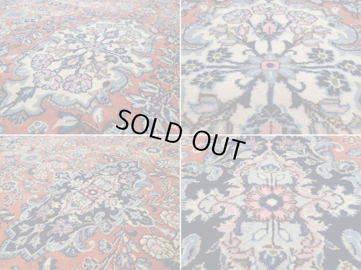 画像17: 新品 ペルシャ 絨毯 サルーク 3.5m リビング ダイニング 大判 6畳 3人掛けソファ サイズ 350 x 250 cm 111 ウール 手織り トライバル ラグ ハンドメイド マット カーペット 淡色 水色 赤 オレンジ 紺 (17)