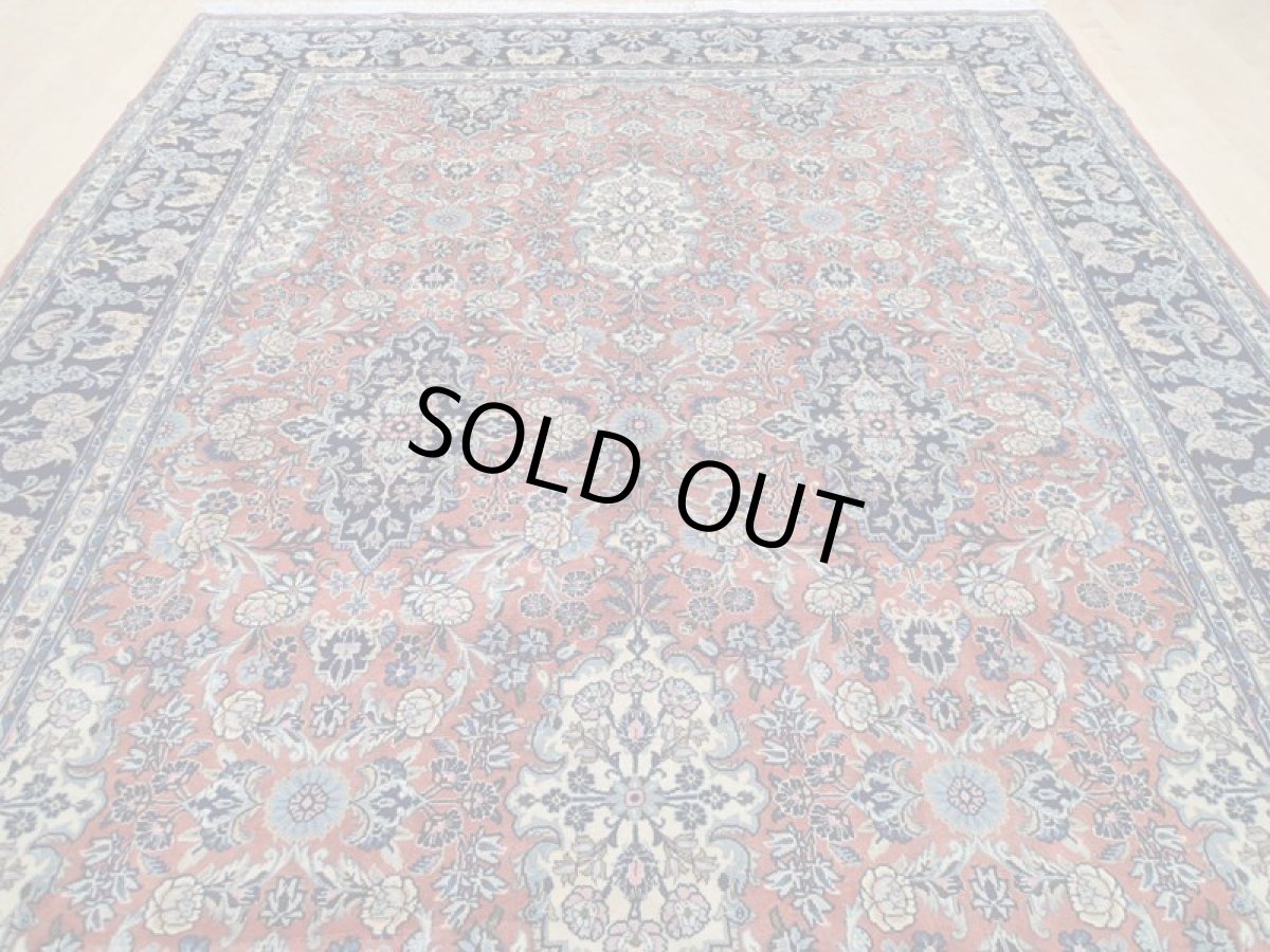 画像7: 新品 ペルシャ 絨毯 サルーク 3.5m リビング ダイニング 大判 6畳 3人掛けソファ サイズ 350 x 250 cm 111 ウール 手織り トライバル ラグ ハンドメイド マット カーペット 淡色 水色 赤 オレンジ 紺 (7)