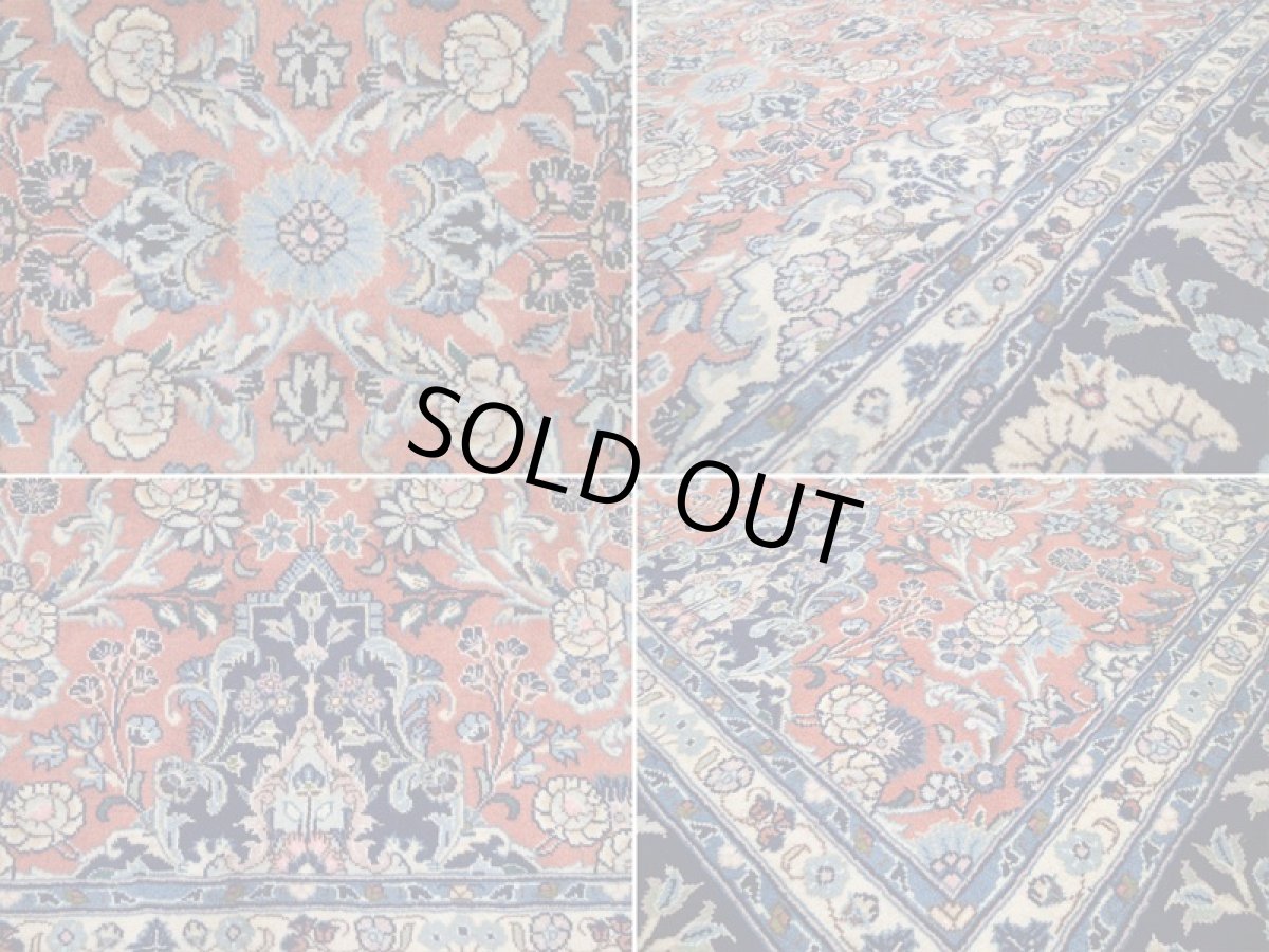 画像16: 新品 ペルシャ 絨毯 サルーク 3.5m リビング ダイニング 大判 6畳 3人掛けソファ サイズ 350 x 250 cm 111 ウール 手織り トライバル ラグ ハンドメイド マット カーペット 淡色 水色 赤 オレンジ 紺 (16)