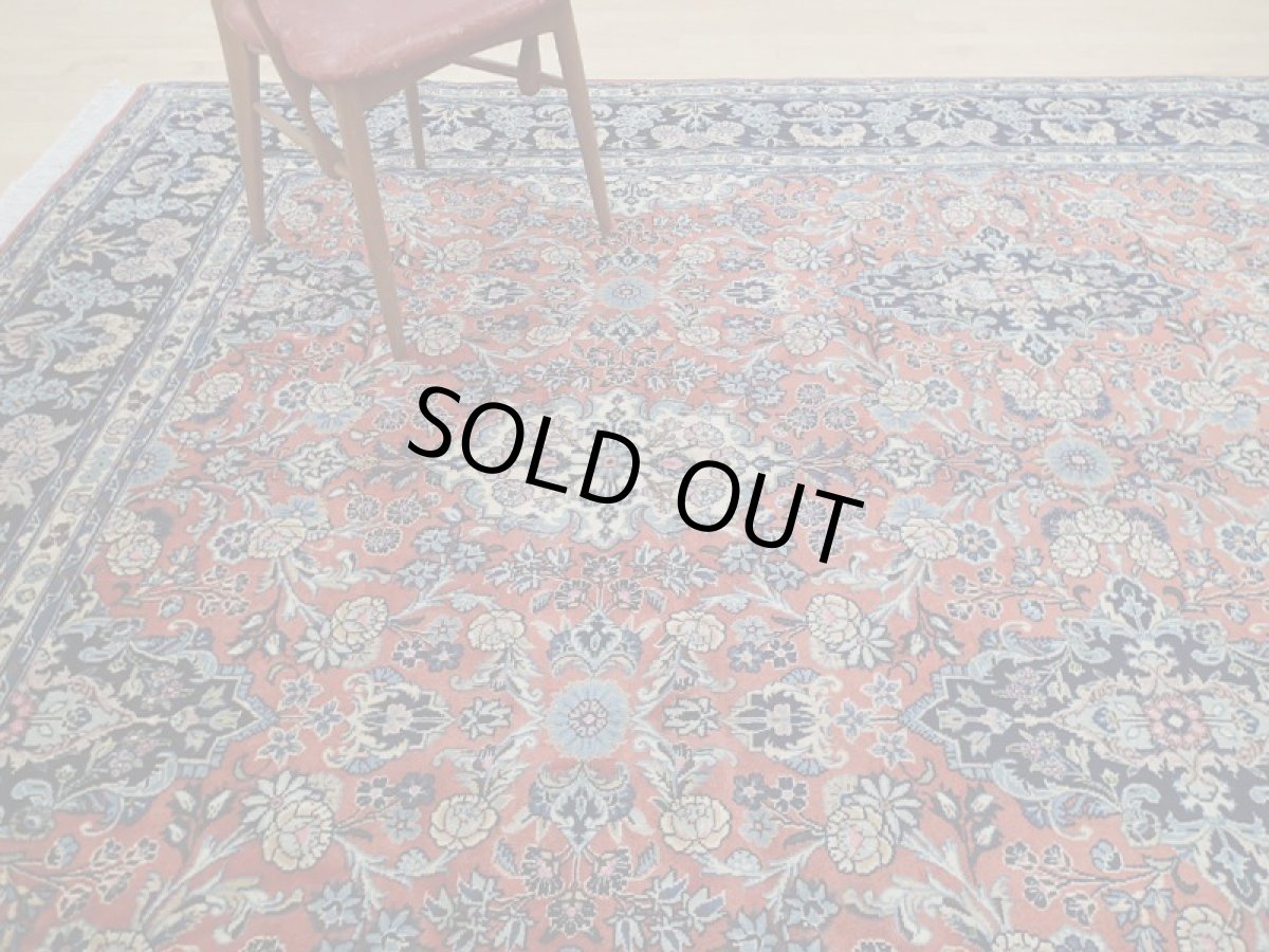 画像2: 新品 ペルシャ 絨毯 サルーク 3.5m リビング ダイニング 大判 6畳 3人掛けソファ サイズ 350 x 250 cm 111 ウール 手織り トライバル ラグ ハンドメイド マット カーペット 淡色 水色 赤 オレンジ 紺 (2)