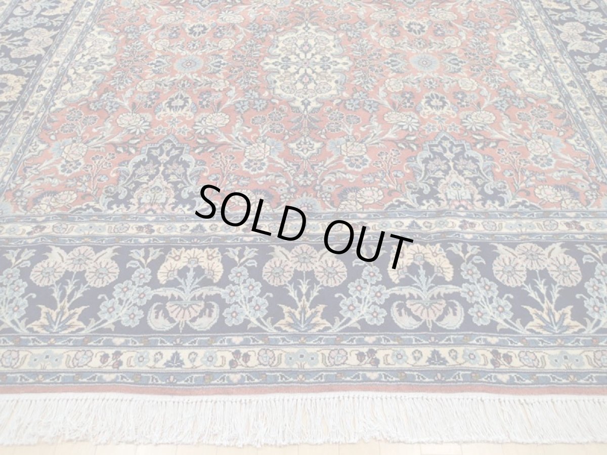 画像9: 新品 ペルシャ 絨毯 サルーク 3.5m リビング ダイニング 大判 6畳 3人掛けソファ サイズ 350 x 250 cm 111 ウール 手織り トライバル ラグ ハンドメイド マット カーペット 淡色 水色 赤 オレンジ 紺 (9)