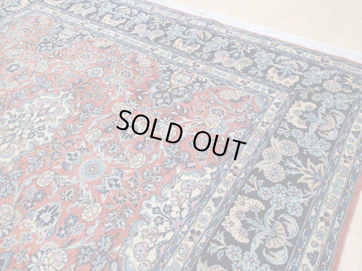 画像10: 新品 ペルシャ 絨毯 サルーク 3.5m リビング ダイニング 大判 6畳 3人掛けソファ サイズ 350 x 250 cm 111 ウール 手織り トライバル ラグ ハンドメイド マット カーペット 淡色 水色 赤 オレンジ 紺 (10)