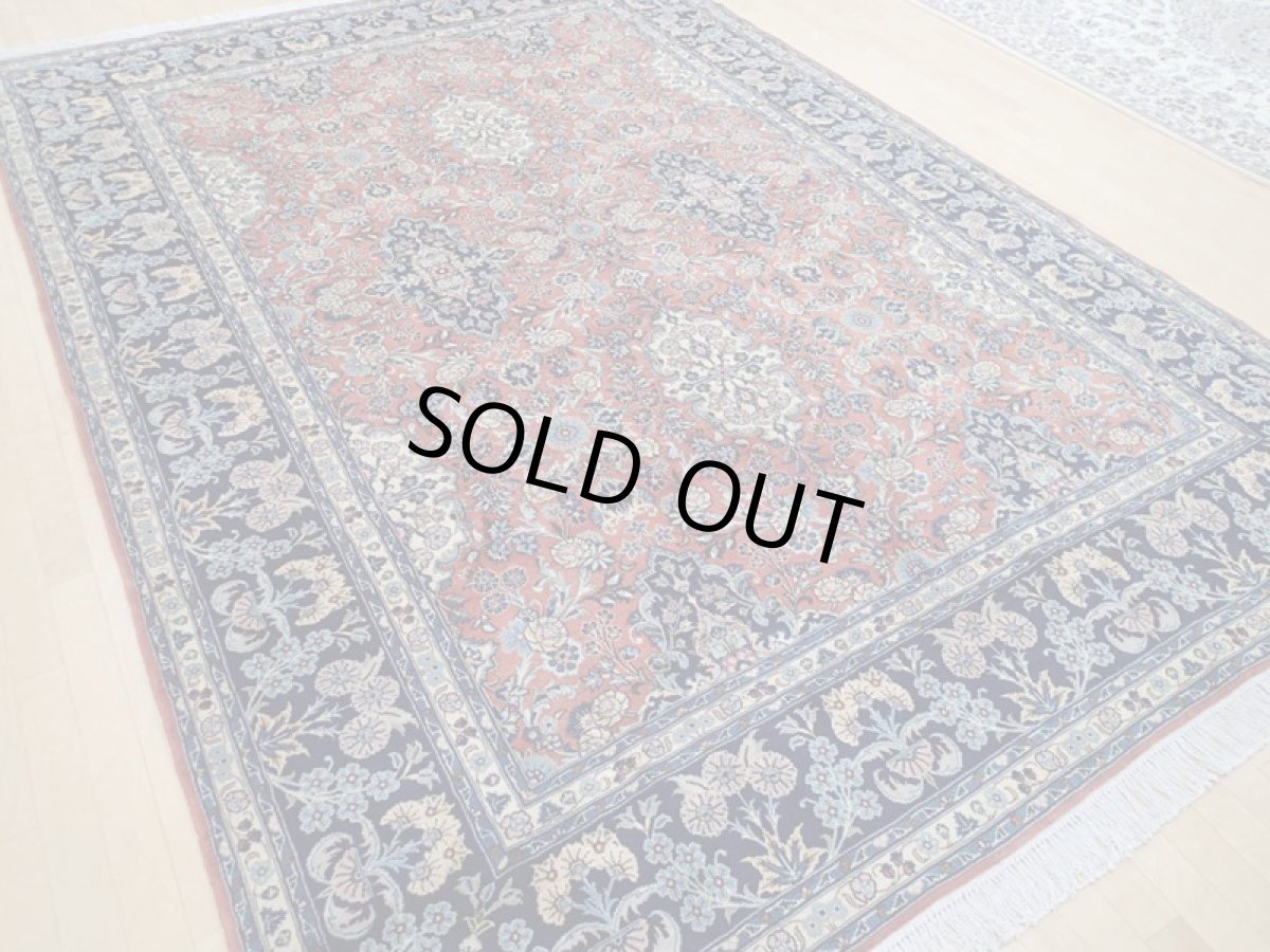 画像6: 新品 ペルシャ 絨毯 サルーク 3.5m リビング ダイニング 大判 6畳 3人掛けソファ サイズ 350 x 250 cm 111 ウール 手織り トライバル ラグ ハンドメイド マット カーペット 淡色 水色 赤 オレンジ 紺 (6)