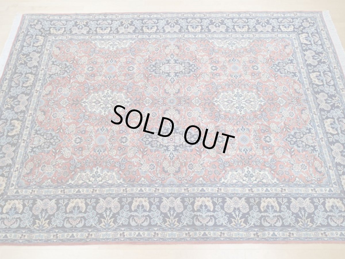 画像4: 新品 ペルシャ 絨毯 サルーク 3.5m リビング ダイニング 大判 6畳 3人掛けソファ サイズ 350 x 250 cm 111 ウール 手織り トライバル ラグ ハンドメイド マット カーペット 淡色 水色 赤 オレンジ 紺 (4)