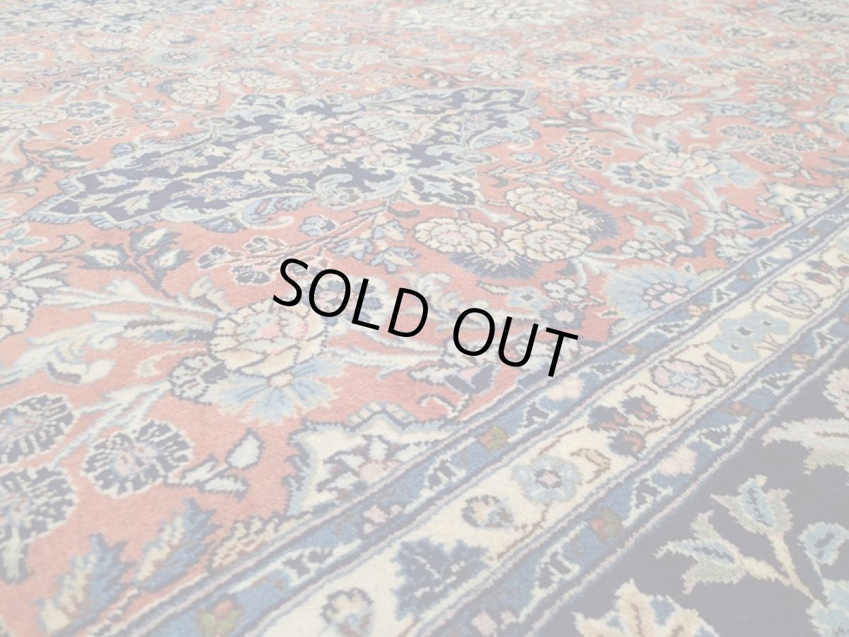 画像13: 新品 ペルシャ 絨毯 サルーク 3.5m リビング ダイニング 大判 6畳 3人掛けソファ サイズ 350 x 250 cm 111 ウール 手織り トライバル ラグ ハンドメイド マット カーペット 淡色 水色 赤 オレンジ 紺 (13)