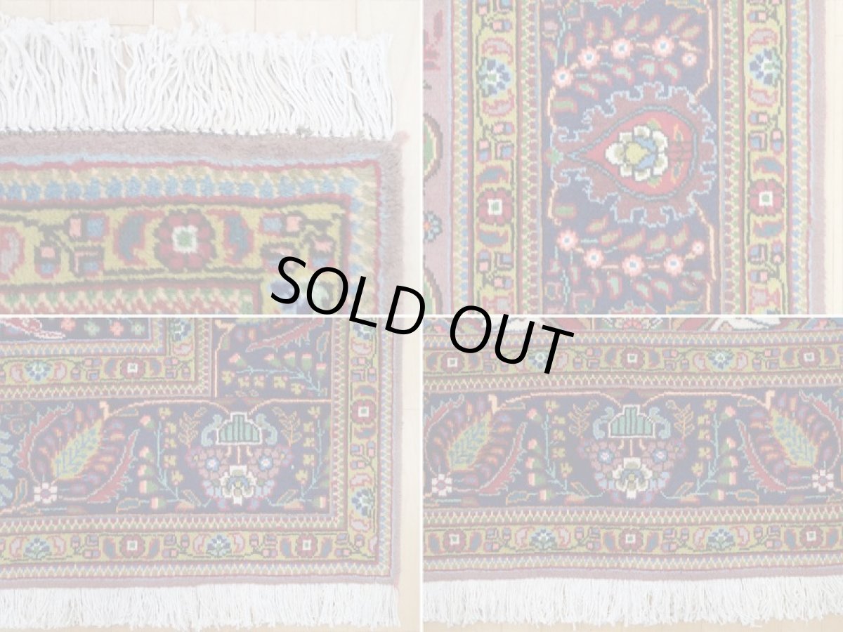 画像19: 美品 ペルシャ 絨毯 タブリーズ リビング ダイニング 大判 4m 10畳 3人掛け コーナーソファ サイズ 395 x 300 cm z116 肉厚 ウール 天然 手織り トライバル ラグ 敷物 マット カーペット 紫 パープル 藤色 メダリオン 草木 花 柄 ヴィンテージ ビンテージ OLD (19)