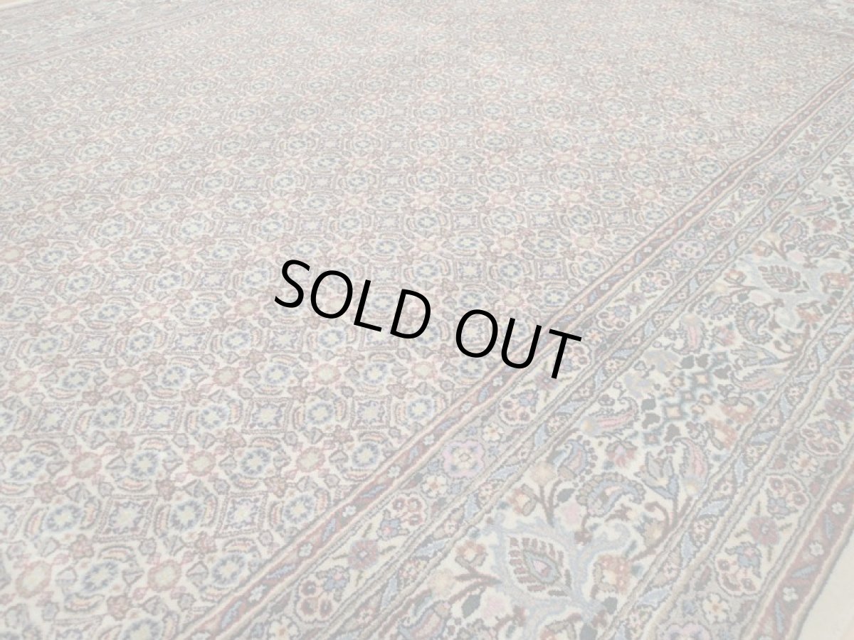 画像11: 新品 ペルシャ 絨毯 ビジャー(ムード) リビング ダイニング サイズ 3m 3畳 3人掛け ソファ サイズ 300 x 192 cm z131 ウール シルク 天然 手織り トライバル ラグ 敷物 マット カーペット クリーム マヒ 柄 (11)