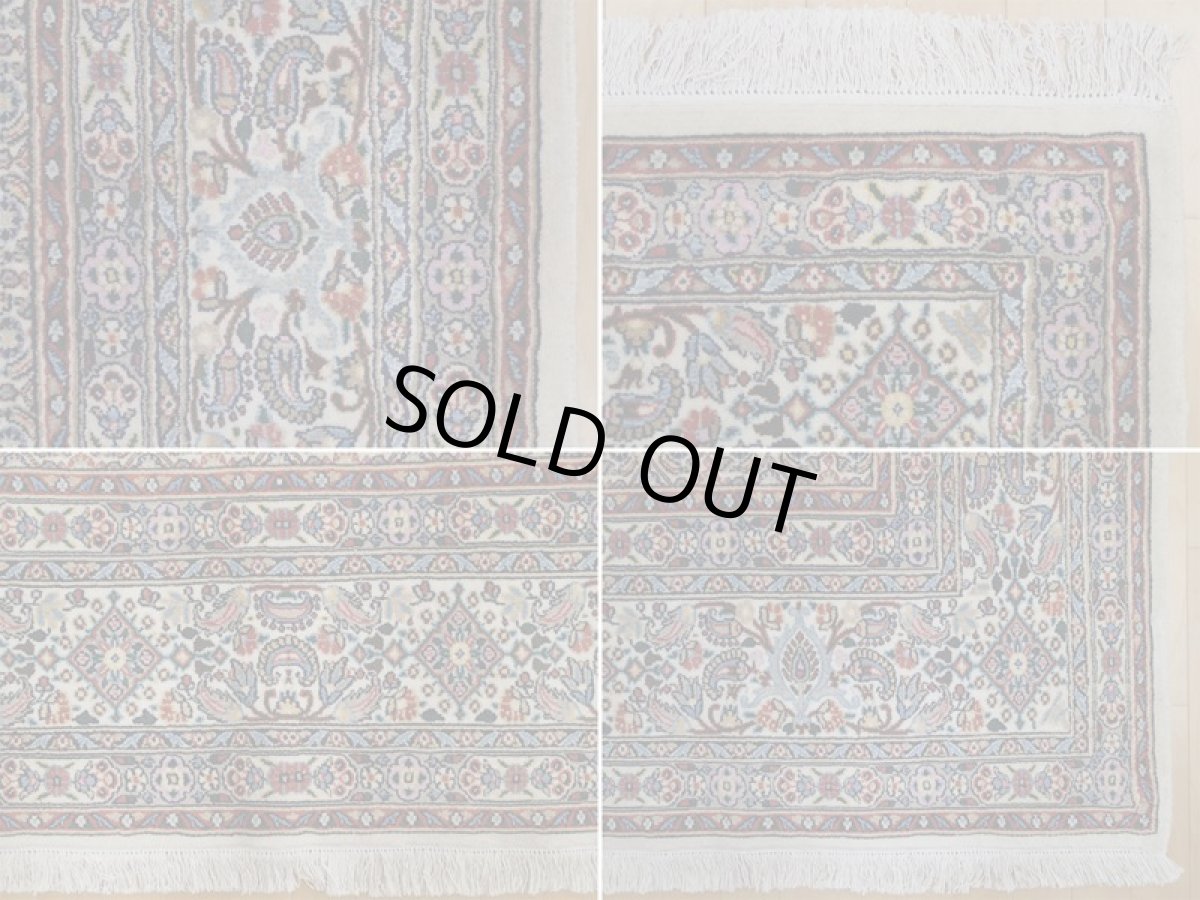 画像19: 新品 ペルシャ 絨毯 ビジャー(ムード) リビング ダイニング サイズ 3m 3畳 3人掛け ソファ サイズ 300 x 192 cm z131 ウール シルク 天然 手織り トライバル ラグ 敷物 マット カーペット クリーム マヒ 柄 (19)