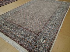 画像5: 新品 ペルシャ 絨毯 ビジャー(ムード) リビング ダイニング サイズ 3m 3畳 3人掛け ソファ サイズ 300 x 192 cm z131 ウール シルク 天然 手織り トライバル ラグ 敷物 マット カーペット クリーム マヒ 柄 (5)