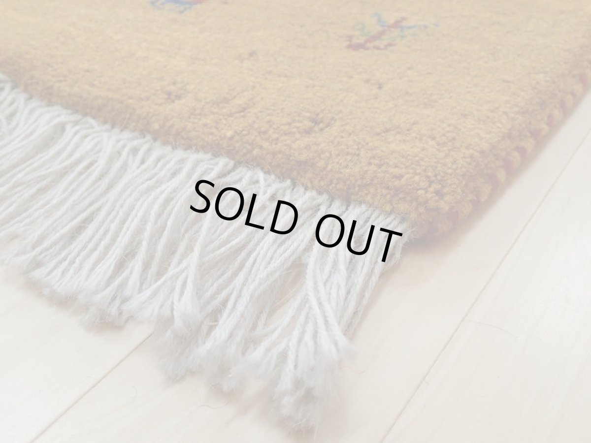 画像12: 新品 ペルシャ ギャッベ 2m リビング 3畳 2〜3人掛けソファ サイズ 200 x 158 cm 19 肉厚 ウール ギャベ 手織り 天然 ハンドメイド ラグ 絨毯 カーペット 黄 木 動物 柄 (12)