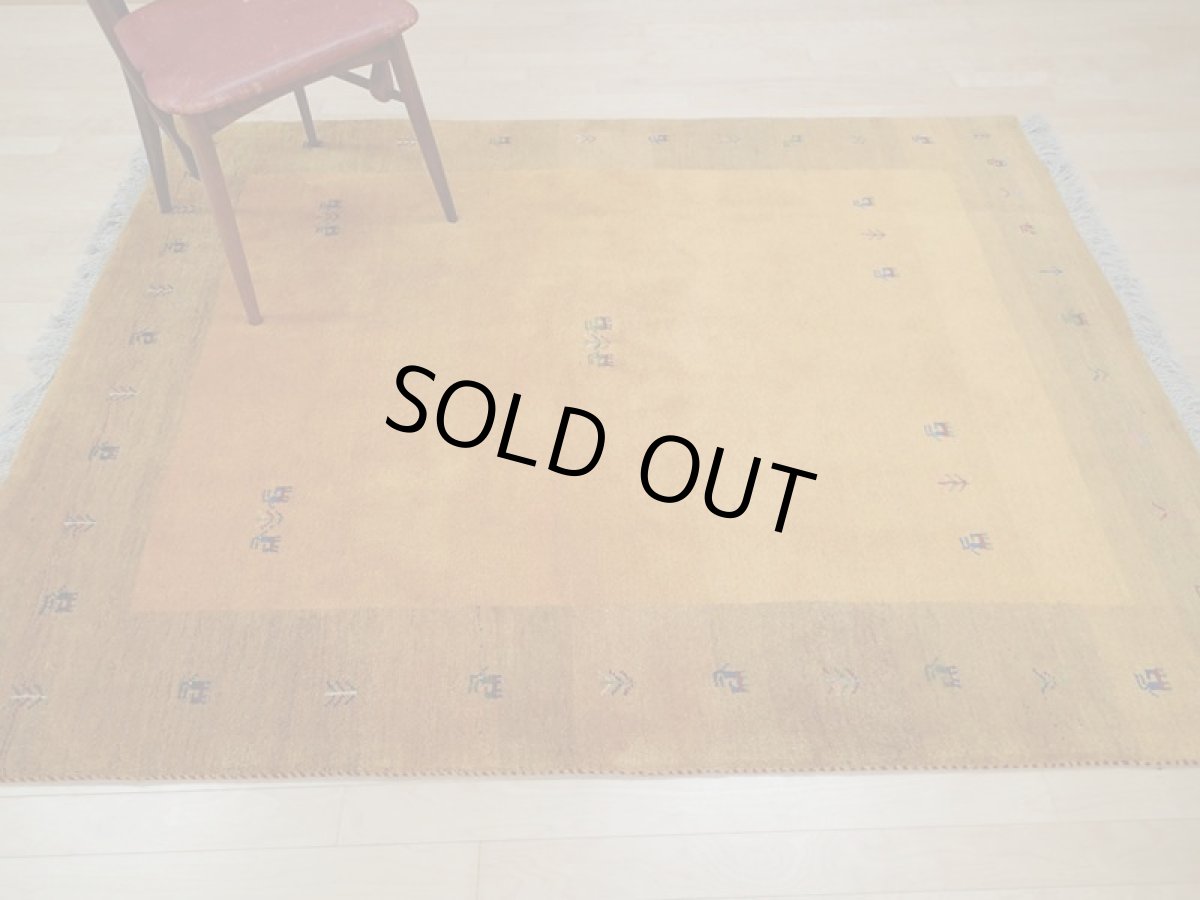画像4: 新品 ペルシャ ギャッベ 2m リビング 3畳 2〜3人掛けソファ サイズ 200 x 158 cm 19 肉厚 ウール ギャベ 手織り 天然 ハンドメイド ラグ 絨毯 カーペット 黄 木 動物 柄 (4)