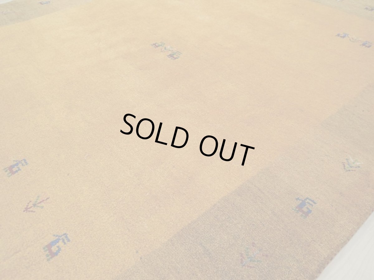 画像8: 新品 ペルシャ ギャッベ 2m リビング 3畳 2〜3人掛けソファ サイズ 200 x 158 cm 19 肉厚 ウール ギャベ 手織り 天然 ハンドメイド ラグ 絨毯 カーペット 黄 木 動物 柄 (8)