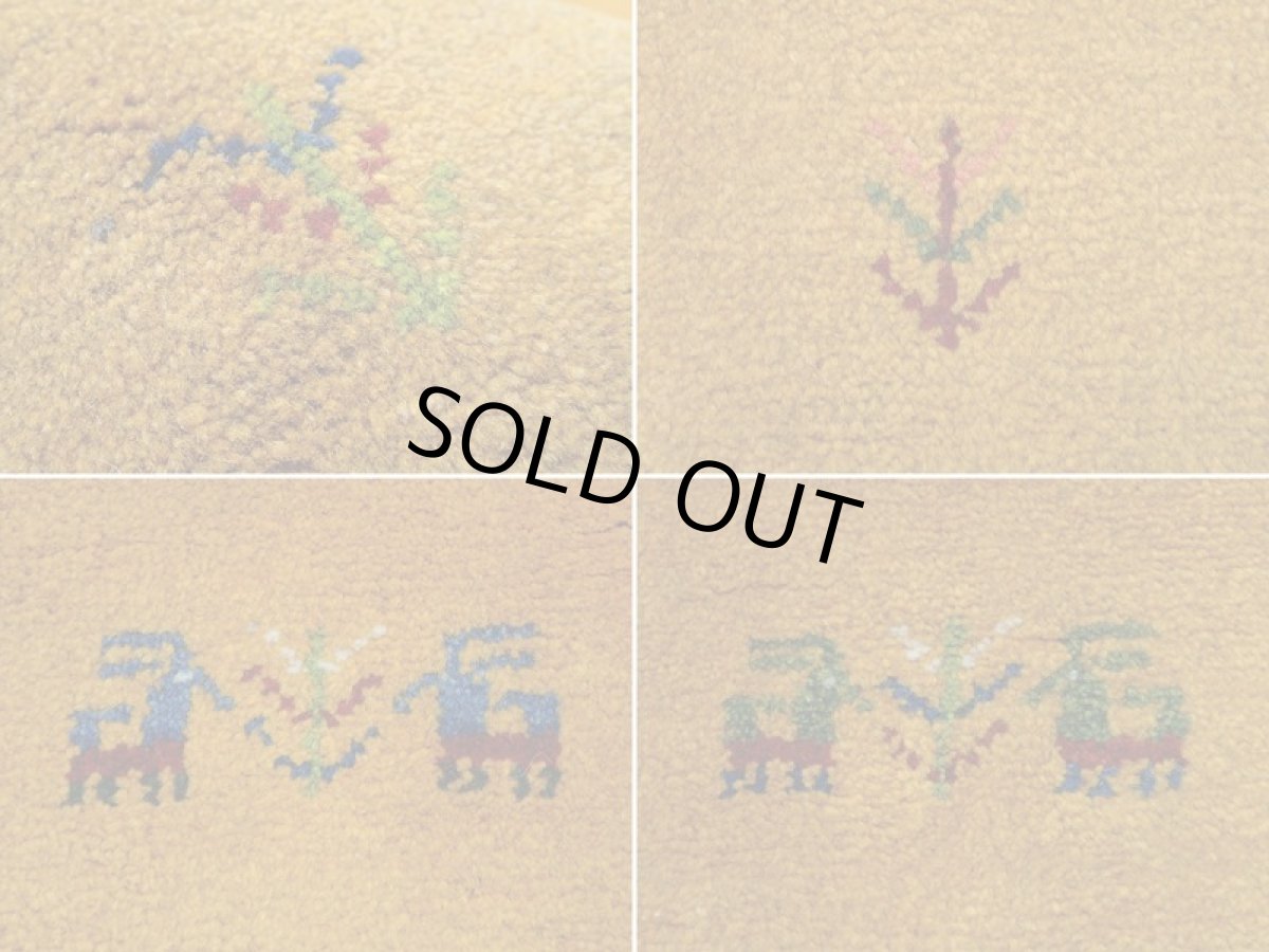 画像19: 新品 ペルシャ ギャッベ 2m リビング 3畳 2〜3人掛けソファ サイズ 200 x 158 cm 19 肉厚 ウール ギャベ 手織り 天然 ハンドメイド ラグ 絨毯 カーペット 黄 木 動物 柄 (19)