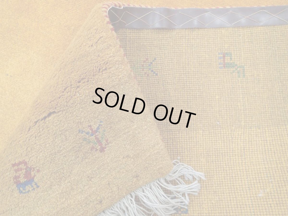 画像15: 新品 ペルシャ ギャッベ 2m リビング 3畳 2〜3人掛けソファ サイズ 200 x 158 cm 19 肉厚 ウール ギャベ 手織り 天然 ハンドメイド ラグ 絨毯 カーペット 黄 木 動物 柄 (15)