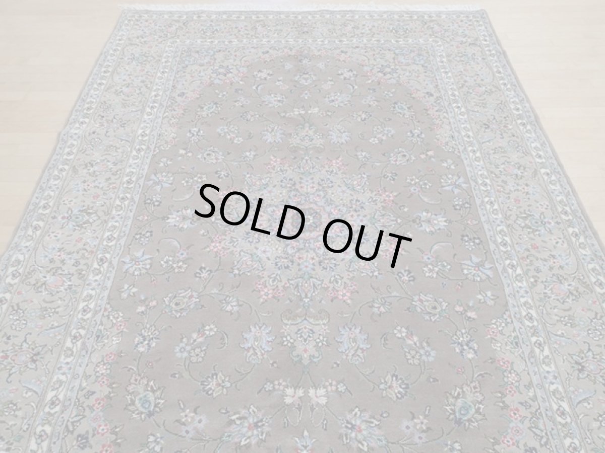 画像6: 新品 ペルシャ 絨毯 カシャーン リビング ダイニング サイズ 3.2m 6畳程度 3人掛け ソファ サイズ 318 x 197 cm 157 肉厚 ウール 天然 手織り トライバル ラグ 敷物 マット カーペット ブラウン グレー ピンク 茶 灰 (6)